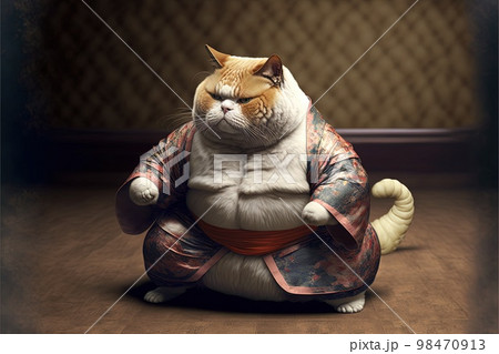 Illustration of cat practicing sumo generative ai Illustration of cat practicing sumo generative ai 98470913