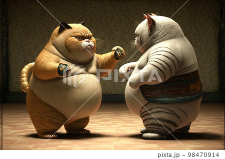Illustration of cat practicing sumo generative ai Illustration of cat practicing sumo generative ai 98470914