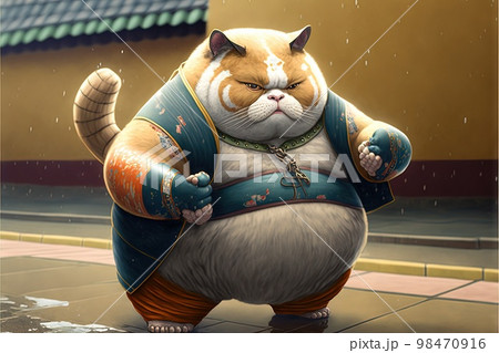 Illustration of cat practicing sumo generative ai Illustration of cat practicing sumo generative ai 98470916