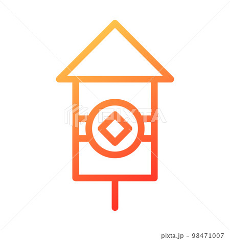 chinese icon new year gradient red style illustration vector perfect. chinese icon new year gradient red style illustration vector perfect. 98471007
