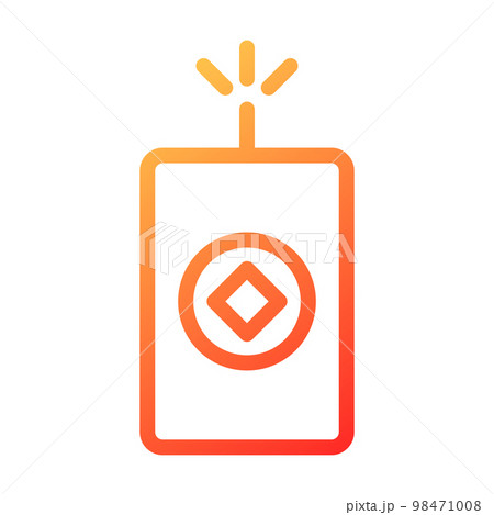chinese icon new year gradient red style illustration vector perfect. chinese icon new year gradient red style illustration vector perfect. 98471008