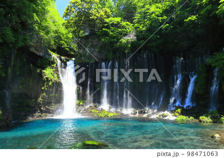 【静岡県】晴天下の白糸の滝 【静岡県】晴天下の白糸の滝 98471063
