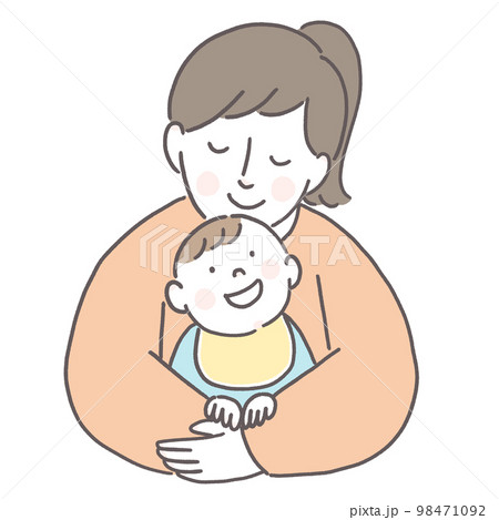 赤ちゃんを抱きしめるお母さん 98471092