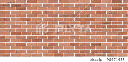 Rusticated Red Brick Stretcher texture wall background 98471453