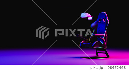 VR goggles over gaming chair 98472468