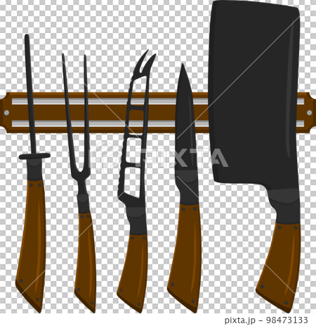big set different types knives different size for butcher 98473133