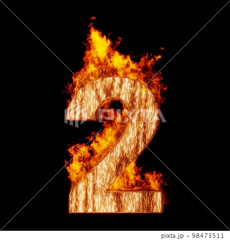 The number 2 of the wood grain wrapped in - Stock Illustration