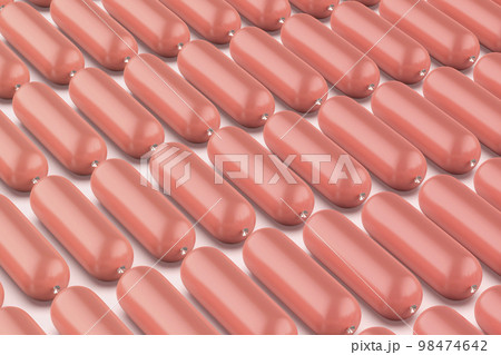 Manufacturing of many sausages 98474642