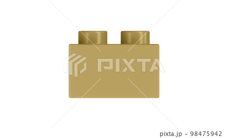 Antique Gold Lego Block Isolated on a White Background. Close Up View of a Plastic Children Game Brick for Constructors, Side View. High Quality 3D Rendering with a Work Path. 8K Ultra HD, 7680x4320 Antique Gold Lego Block Isolated on a White Background. Close Up View of a Plastic Children Game Brick for Constructors, Side View. High Quality 3D Rendering with a Work Path. 8K Ultra HD, 7680x4320 98475942