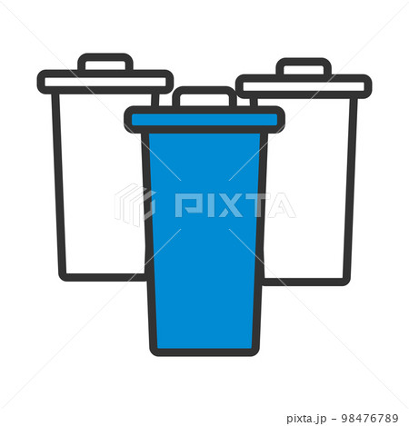 Garbage Containers With Separated Trash Icon 98476789