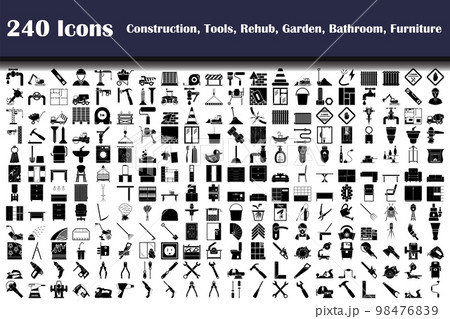 240 Icons Of Construction, Tools, Rehub, Garden, Bathroom, Furniture 98476839