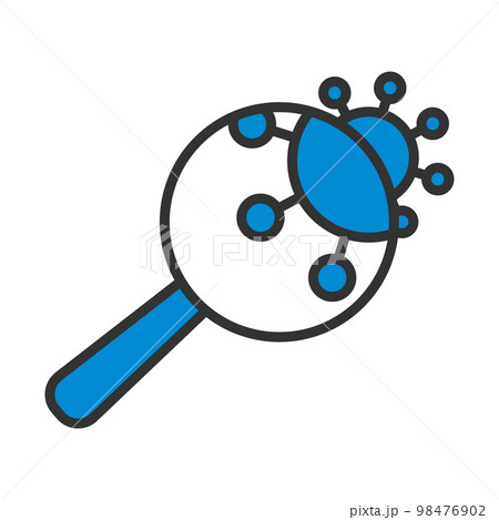 Magnifier Over Coronavirus Molecule Iconのイラスト素材 [98476902] - PIXTA