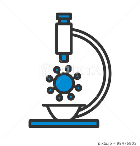 Research Coronavirus By Microscope Icon 98476905