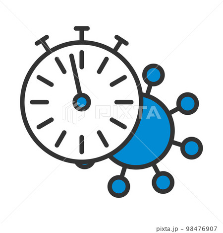 Coronavirus Molecule Under Stopwatch Icon 98476907