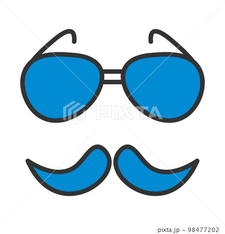 Glasses And Mustache Icon 98477202