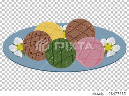 "Five kinds of cookies" dish floral design 98477285