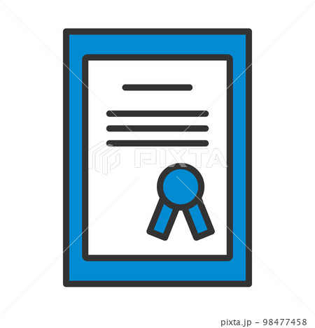 Certificate Under Glass Icon 98477458
