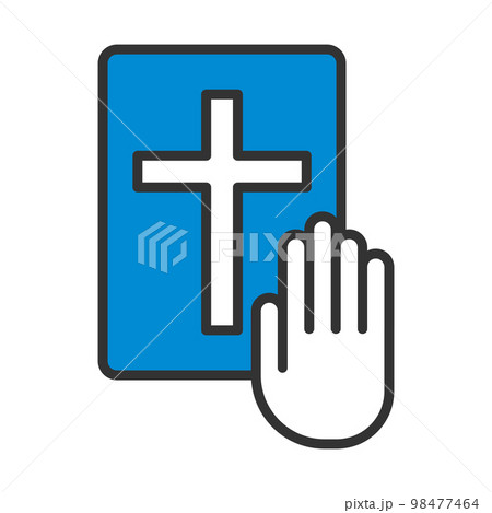 Hand On Bible Icon Hand On Bible Icon 98477464