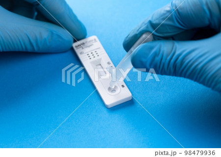 Corona virus antigen fast test. Lab card kit test for COVID-19. Corona virus antigen fast test. Lab card kit test for COVID-19. 98479936