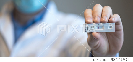 Negative test result by using rapid test device for COVID-19. Negative test result by using rapid test device for COVID-19. 98479939