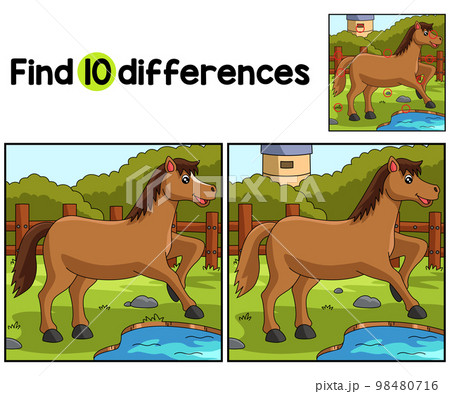 Horse Farm Find The Differences 98480716