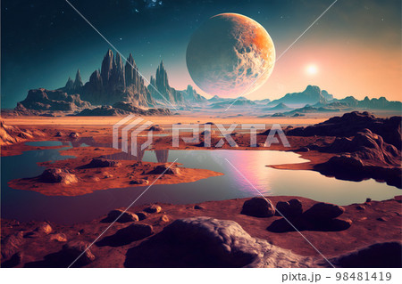 sci fi alien planets landscape