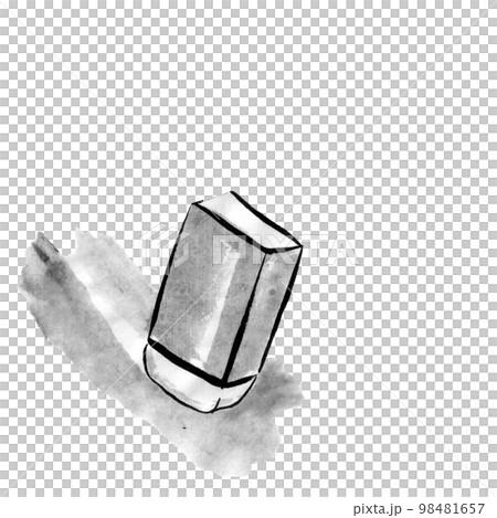 Stationery eraser monochrome illustration (ink hand-drawn illustration) Stationery eraser monochrome illustration (ink hand-drawn illustration) 98481657