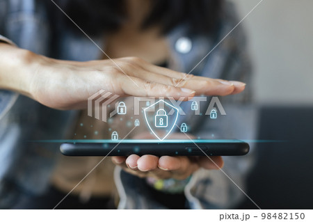Network security privacy lock safe password. business security information system 98482150