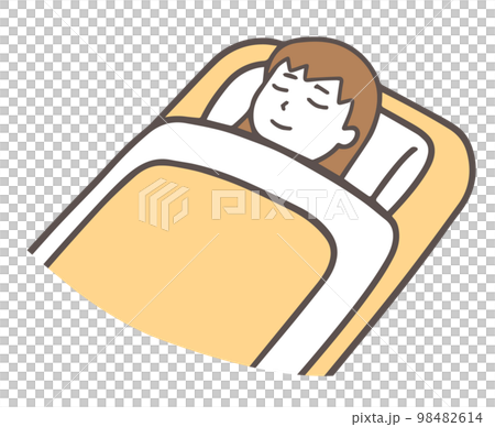 睡在蒲團裡的女人，睡覺，黃色 98482614