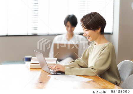 シェアオフィスで働く女性達 98483599