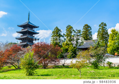 岡山県 備中国分寺　五重塔 遠景 98483936