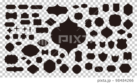Simple title border frames of various shapes. Vector illustration material set 98484266