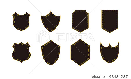 ヴィンテージレトロなアンティークタイトル枠フレーム。ベクターイラスト素材セット04 98484287