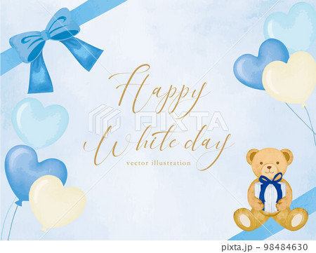 手書きのホワイトデーの水彩背景 手書きのホワイトデーの水彩背景 98484630