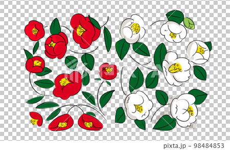 デフォルメで描いた椿のイラスト 98484853