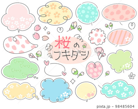桜のシンプル吹き出しセット 98485604