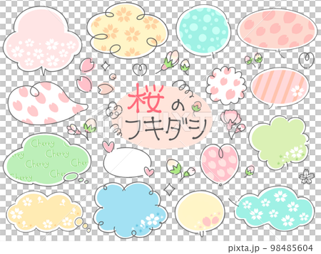 桜のシンプル吹き出しセット 98485604