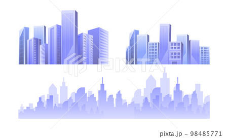 Cityscape skyline or skyscraper buildings elements collections Cityscape skyline or skyscraper buildings elements collections 98485771