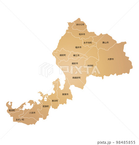 福井県と市町村地図