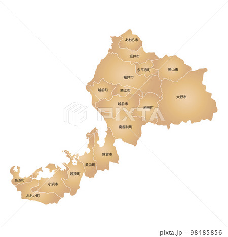 福井県と市町村地図 98485856