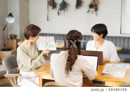 会議をするビジネスパーソン 98486199