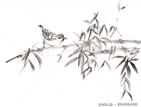 長皿 竹ニ雀の図 竹雀図 ちくじゃくず | 鶴田 純久の章 お話