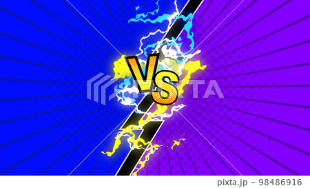 VS　対決の背景　青色と紫色 98486916