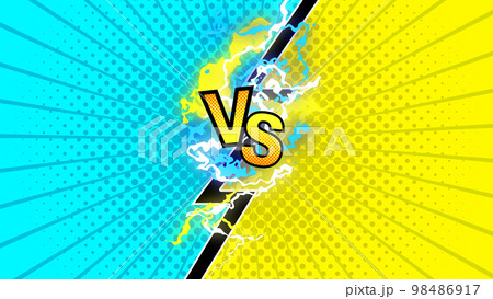 VS 対決の背景 黄色と水色 VS 対決の背景 黄色と水色 98486917