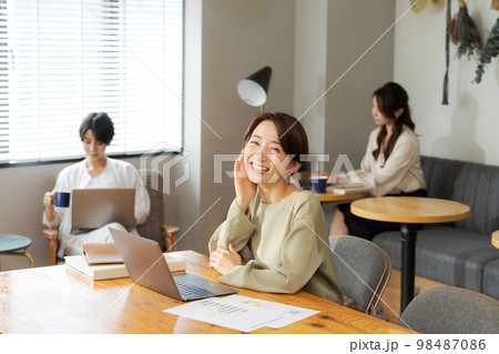 シェアオフィスで働く人々 シェアオフィスで働く人々 98487086
