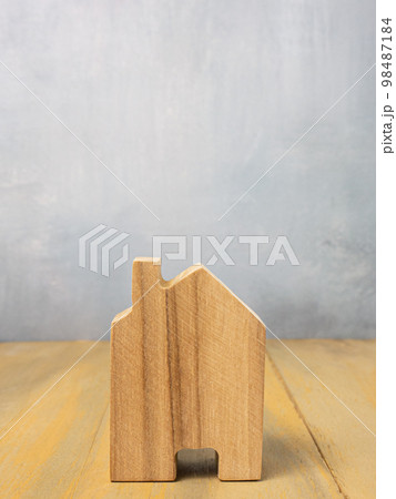 The wood home for building or property concept. The wood home for building or property concept. 98487184