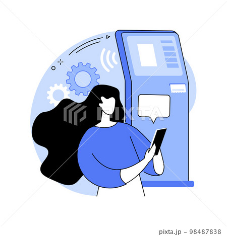Electronic queuing system abstract concept vector illustration. 98487838