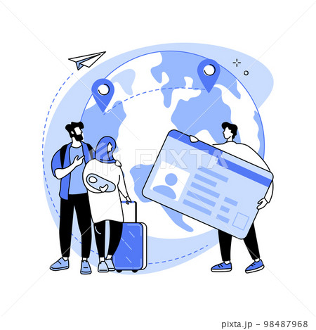 Immigration abstract concept vector illustration. 98487968
