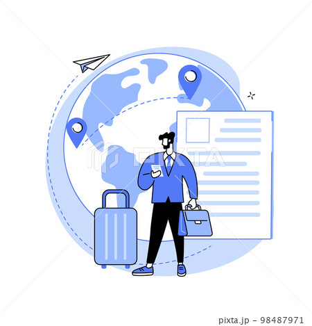 Occupational migration abstract concept vector illustration. 98487971