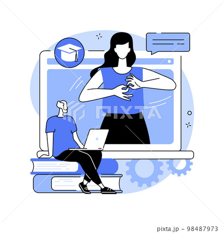 Sign language classes abstract concept vector illustration. Sign language classes abstract concept vector illustration. 98487973